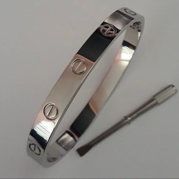 LOVE Screw Bangle Bracelet with Screwdriver in Silver
